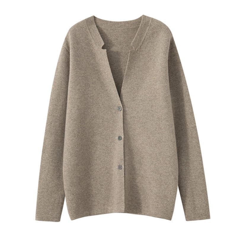 Button cardigan with ribbed cuffs and knit texture, laid flat