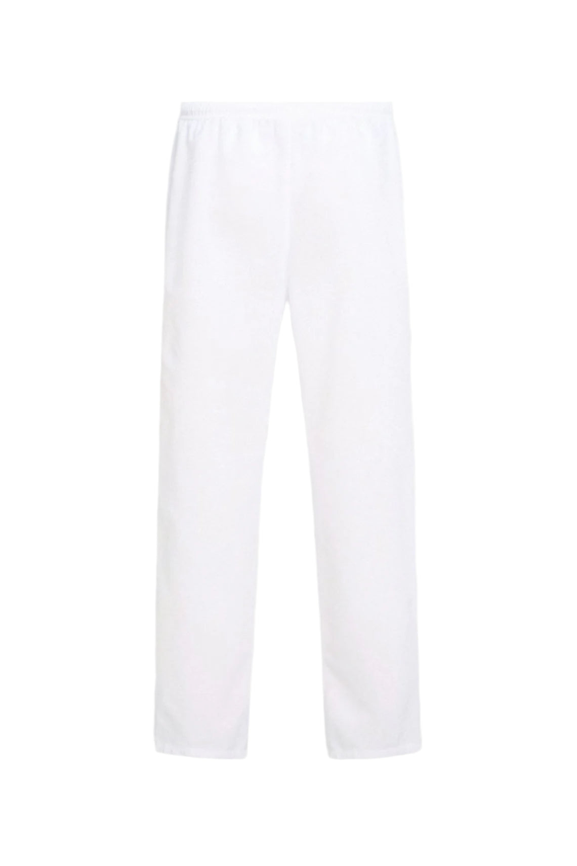 Men’s pants with minimal detailing and full-length hem, displayed flat