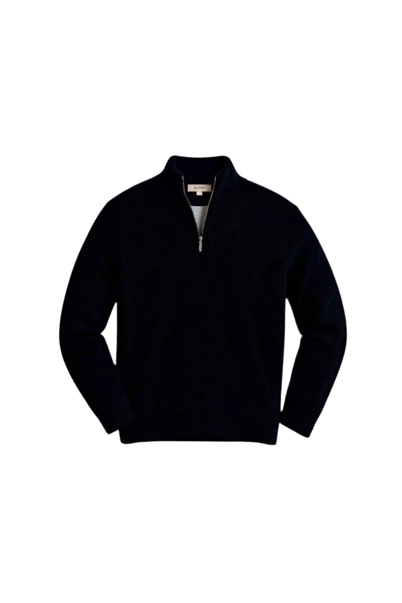 Flat-lay of pullover with front zip and long sleeves