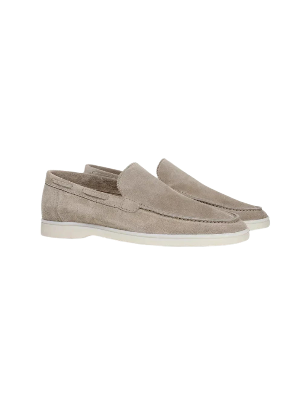 Slip-on shoes with structured sole and seam detailing, flat view