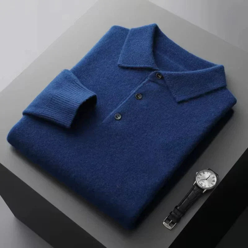 Sweater with long sleeves and ribbed cuffs, laid flat