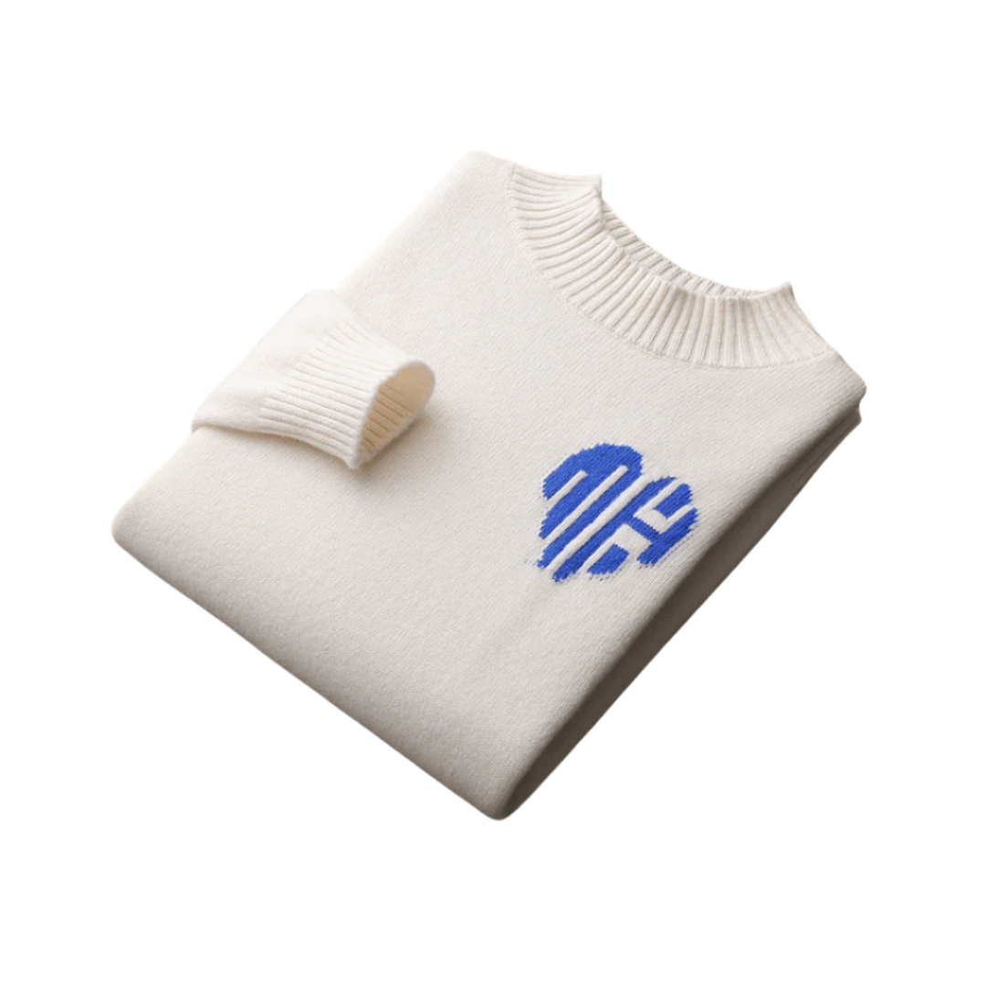Flat-lay sweater with long sleeves and knit texture