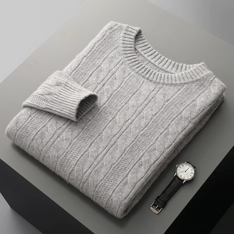 Flat-lay sweater with long sleeves and knit pattern