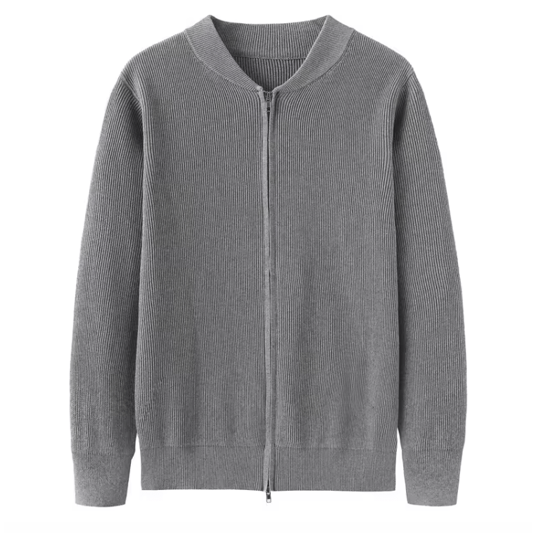 Flat-lay of zip front vest with round neckline and visible seams
