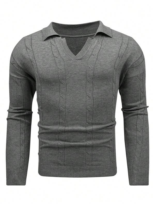 Men’s cardigan with ribbed cuffs and buttons, laid flat